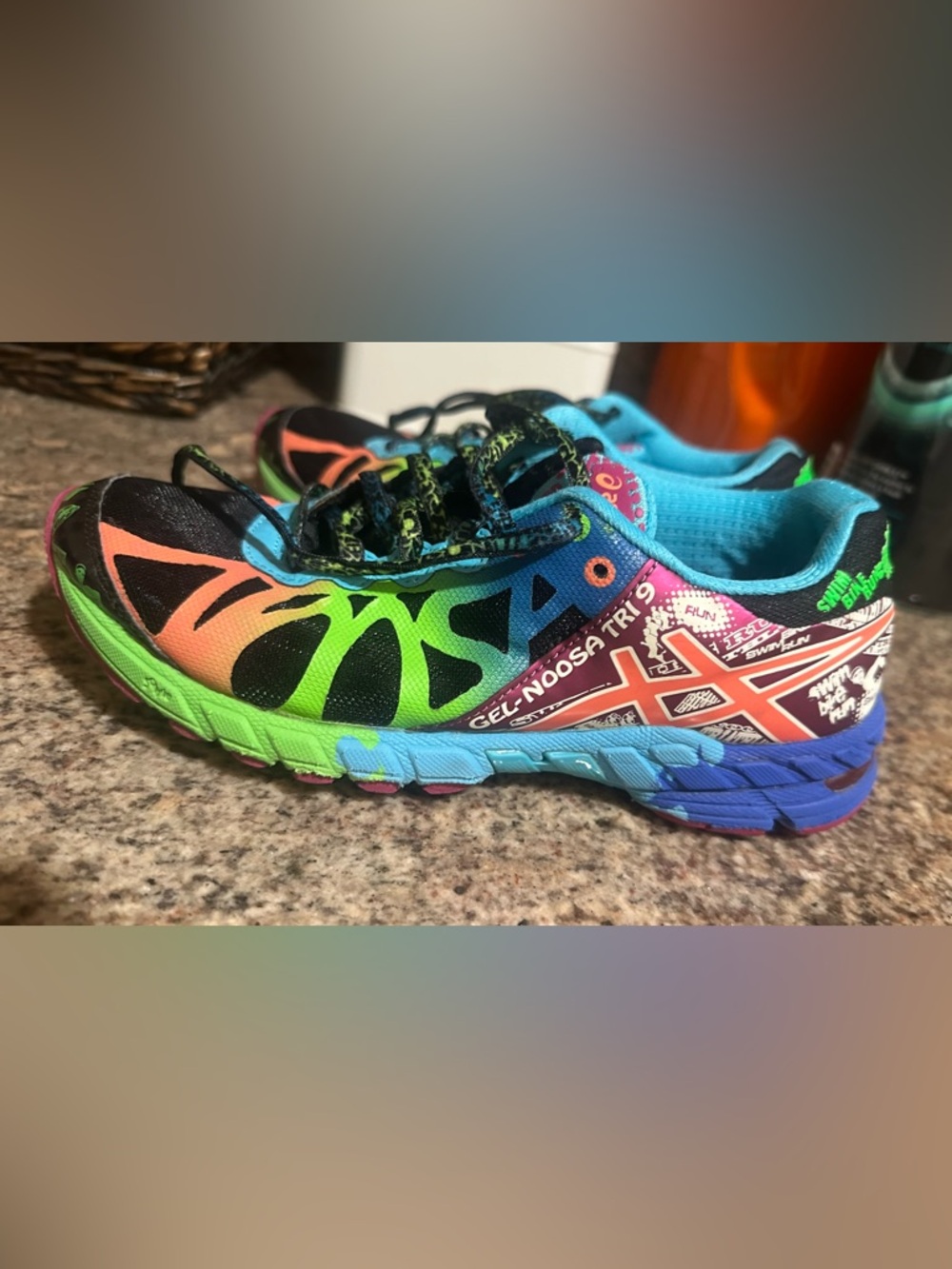 Asics Gel-Noosa Tri 9 Neon Green Blue Pink Purple Sneakers